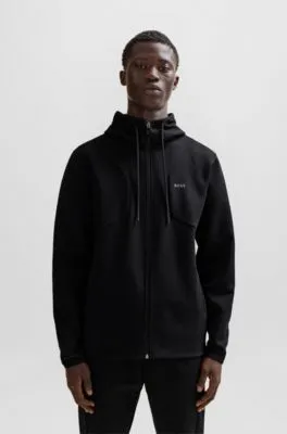 Cotton-blend zip-up hoodie with HD logo print