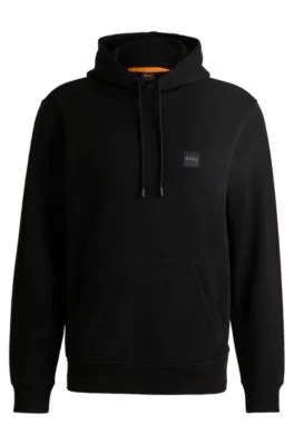 Cotton-terry hoodie with logo patch