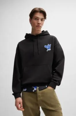 Cotton-terry hoodie with new-season logo artwork