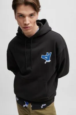 Cotton-terry hoodie with new-season logo artwork