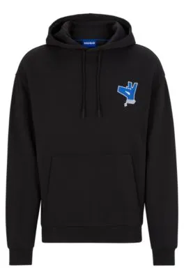 Cotton-terry hoodie with new-season logo artwork