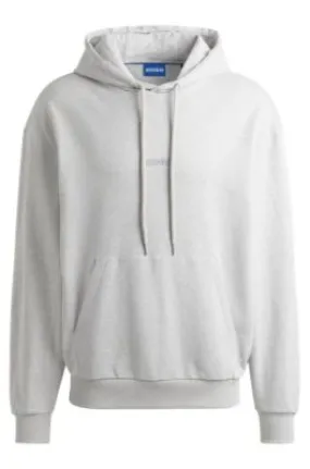 Cotton-terry hoodie with outline logos