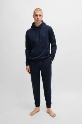 Cotton-terry regular-fit hoodie with double monogram