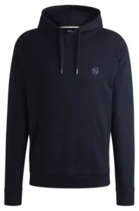 Cotton-terry regular-fit hoodie with double monogram