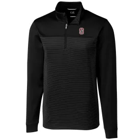 Cutter & Buck Stanford Cardinal Black Big & Tall Traverse Stripe Half-Zip Pullover Jacket