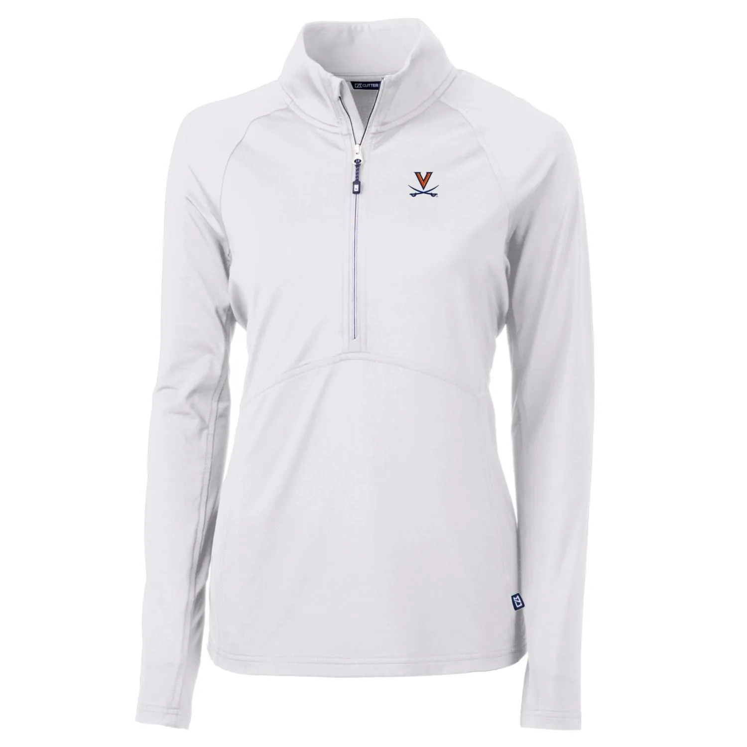 Cutter & Buck Virginia Cavaliers Vintage Women's White Adapt Eco Knit Half-Zip Pullover Jacket