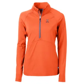 Cutter & Buck Virginia Cavaliers Women's Orange Adapt Eco Knit Half-Zip Pullover Jacket