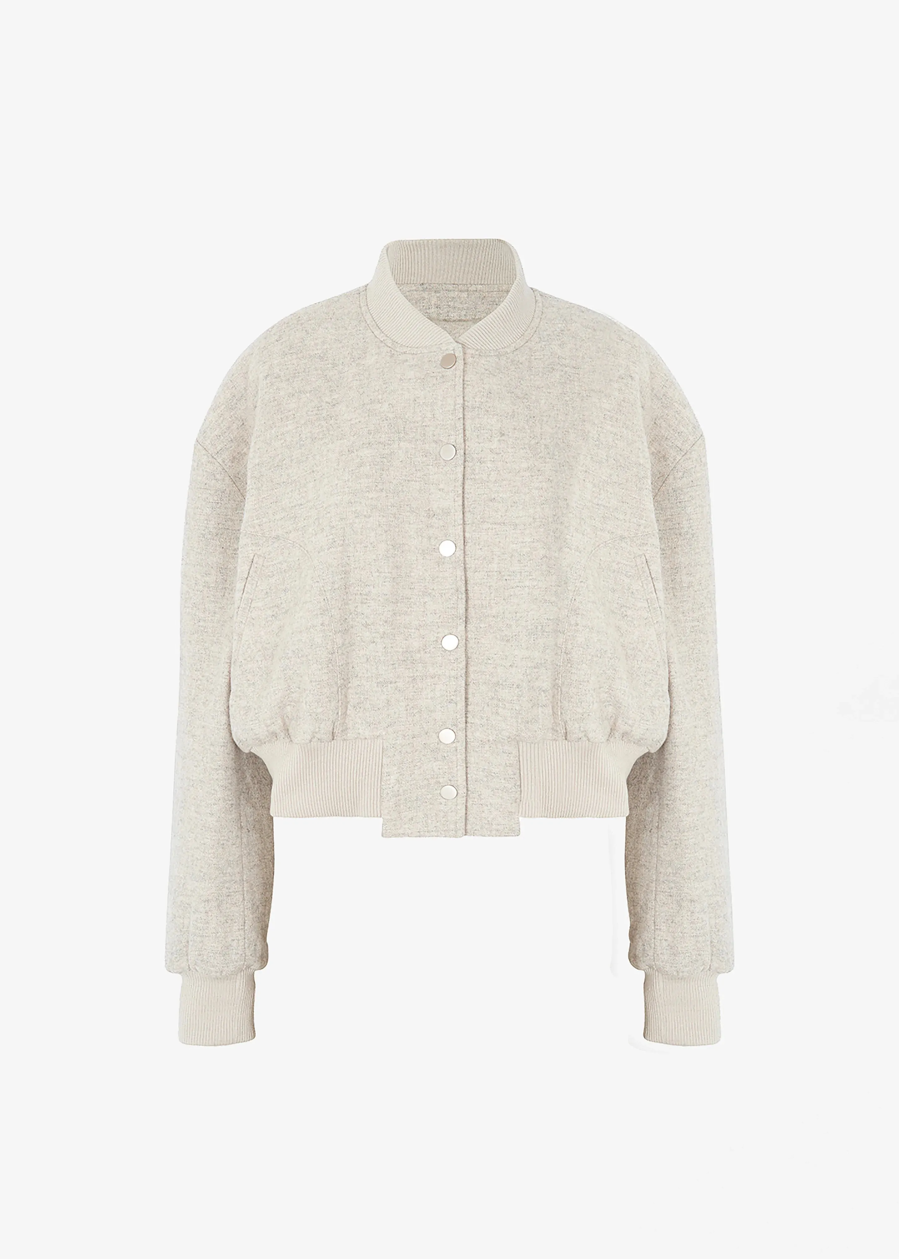 Debbie Wool Bomber - Taupe Melange