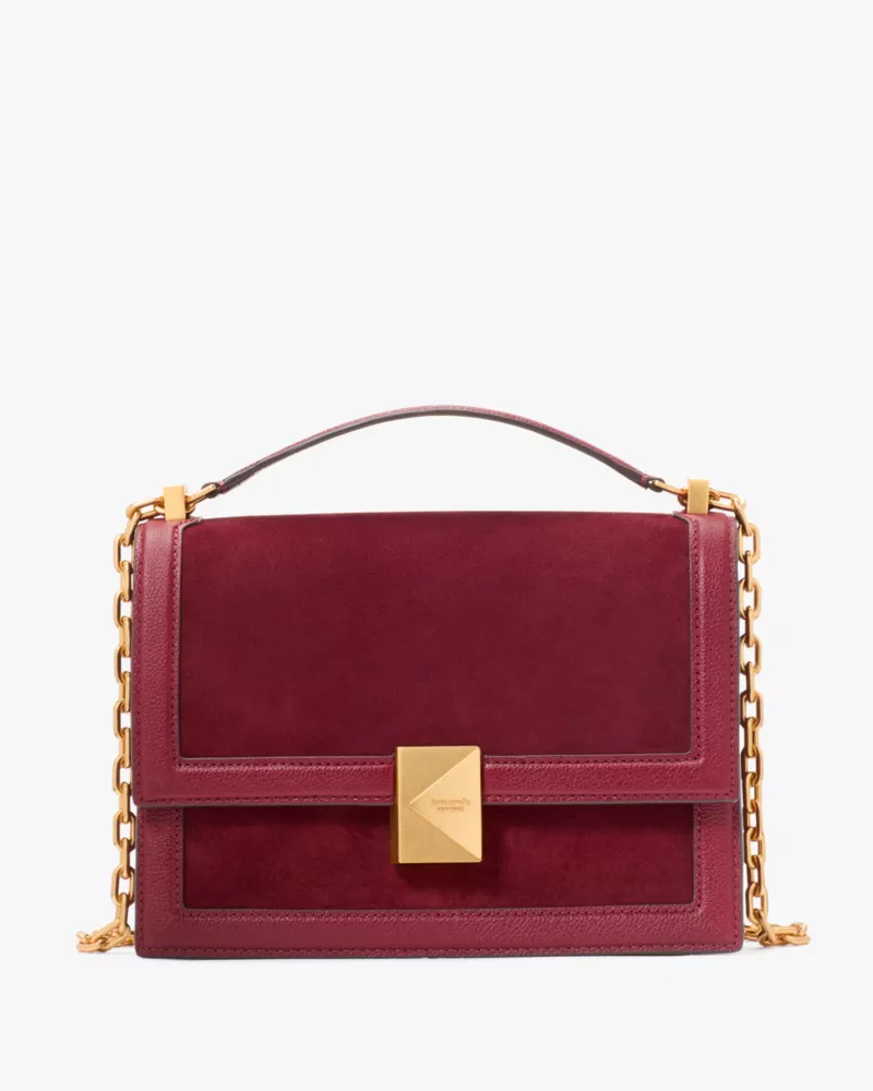 Deco Pebbled Leather & Suede Chain Shoulder Bag | Kate Spade GB