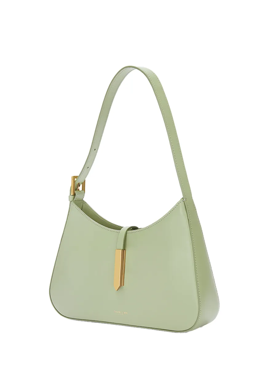 DeMellier London N110 Tokyo Smooth Leather Shoulder Bag in Khaki