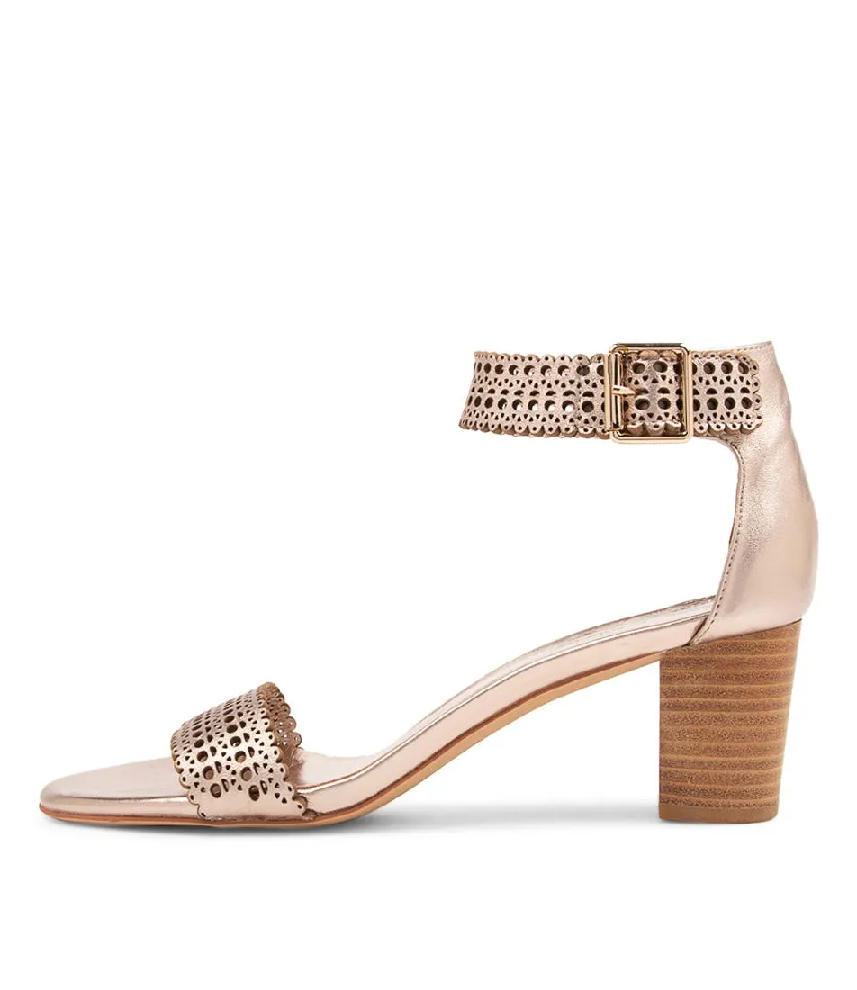 DJANGO & JULIETTE Cosmal Pale Rose Gold Leather Sandals