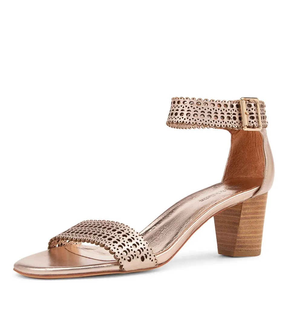 DJANGO & JULIETTE Cosmal Pale Rose Gold Leather Sandals