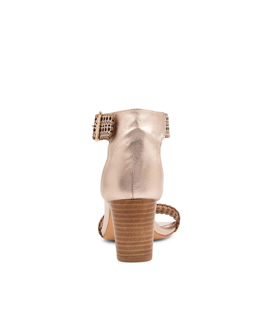 DJANGO & JULIETTE Cosmal Pale Rose Gold Leather Sandals