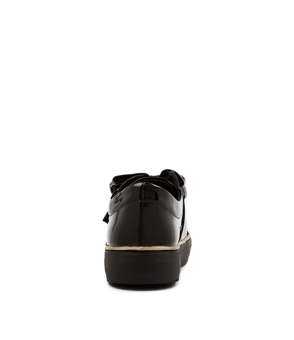 DJANGO & JULIETTE Folko Black Patent Leather Sneakers Bs