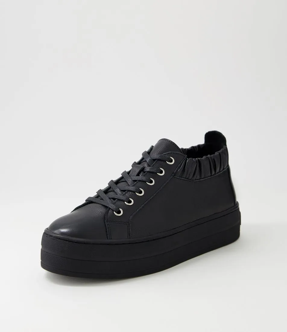 DJANGO & JULIETTE Sulie Black Leather Sneakers