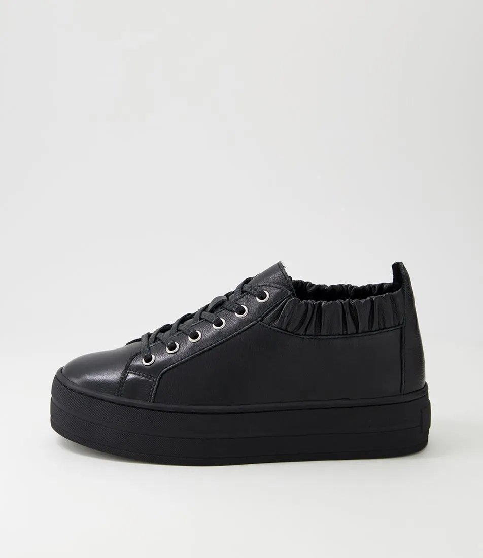 DJANGO & JULIETTE Sulie Black Leather Sneakers