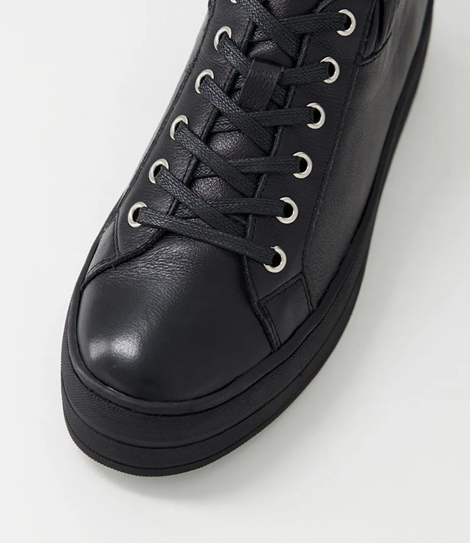 DJANGO & JULIETTE Sulie Black Leather Sneakers