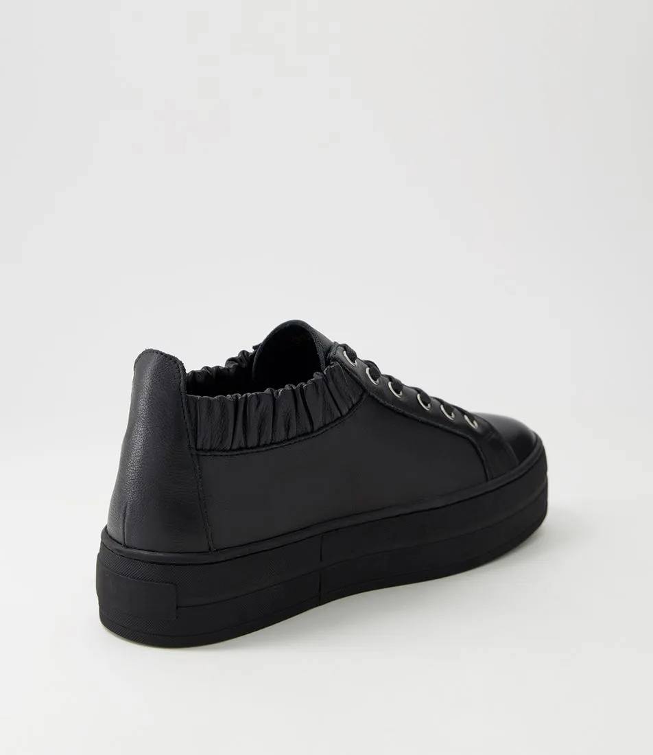 DJANGO & JULIETTE Sulie Black Leather Sneakers