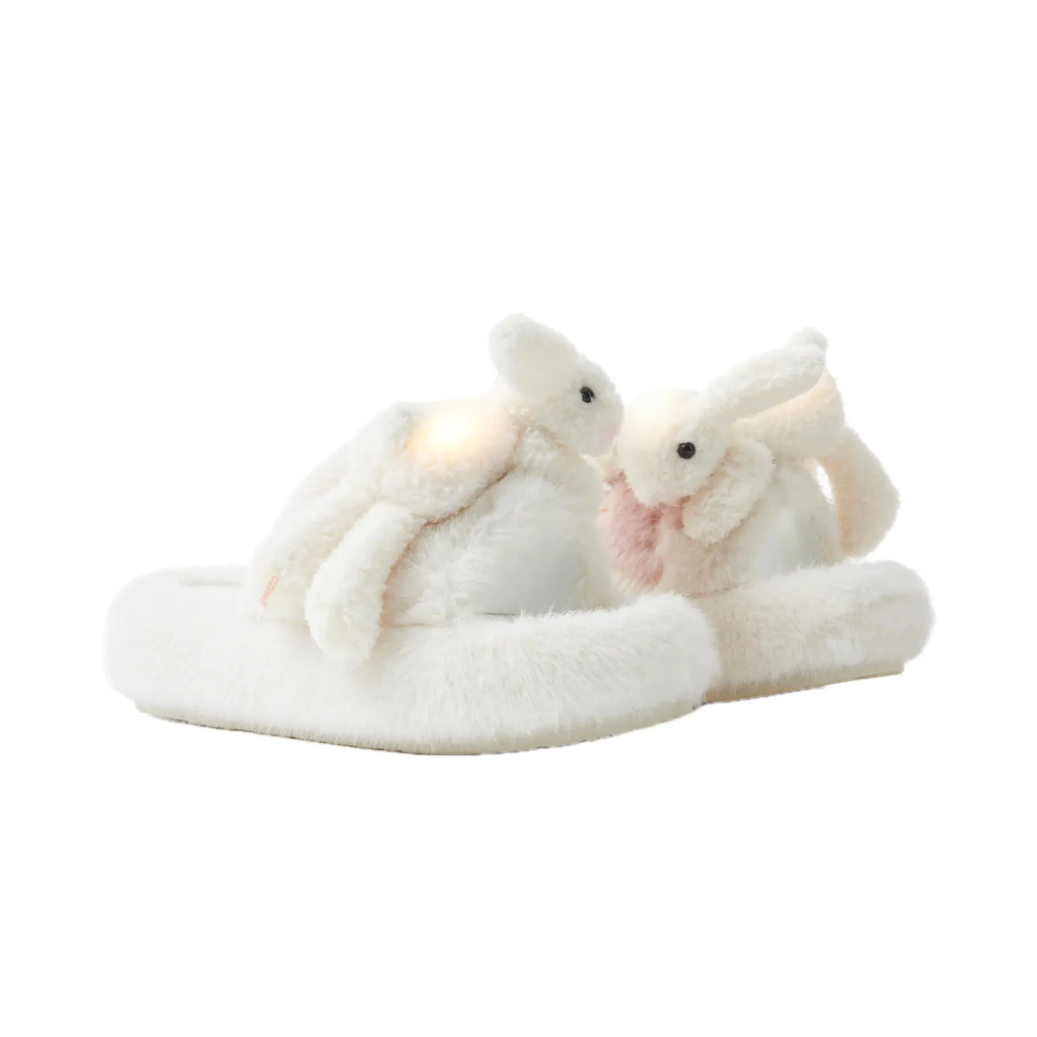 Doozoo Glowing Fuzzy Slipper In White-