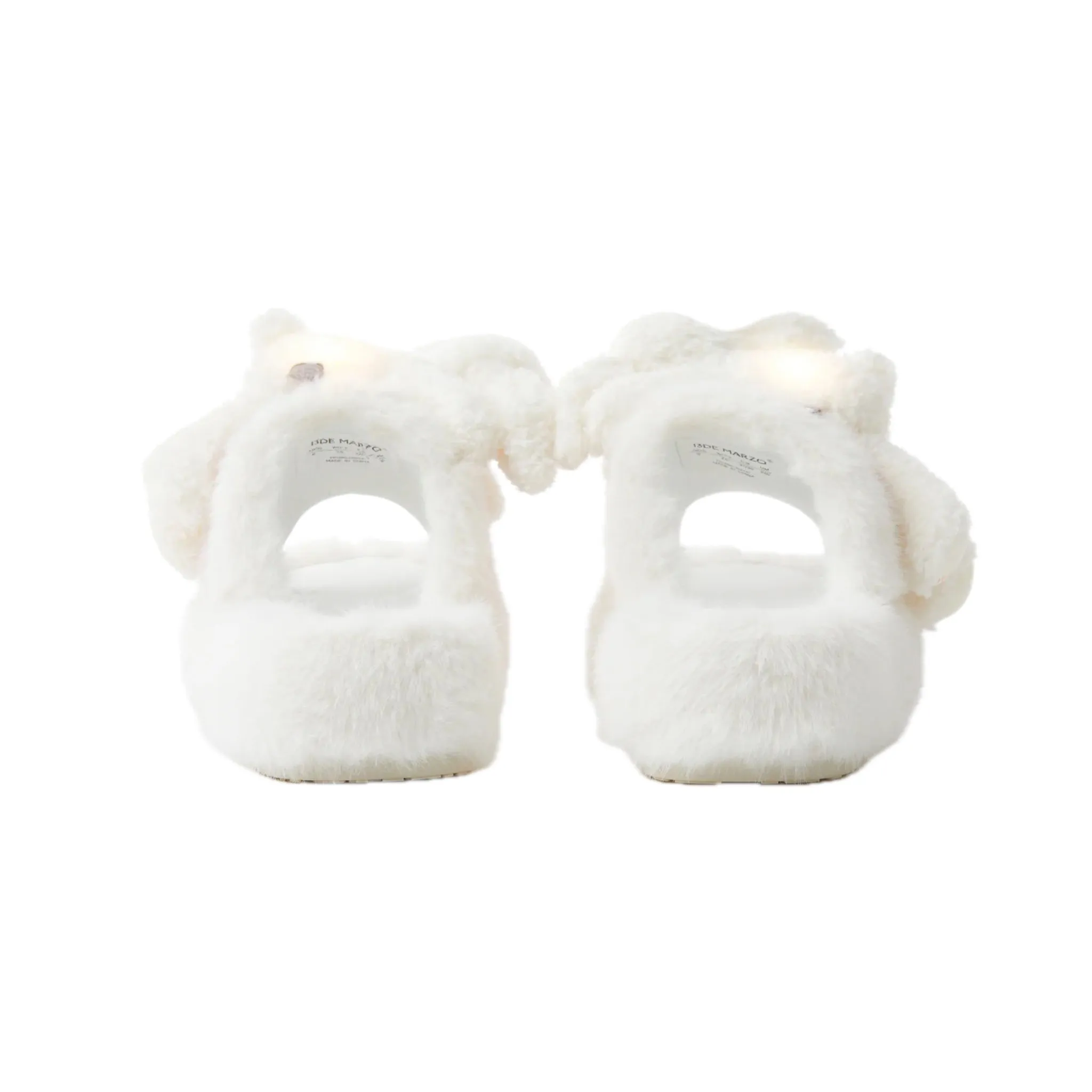 Doozoo Glowing Fuzzy Slipper In White-