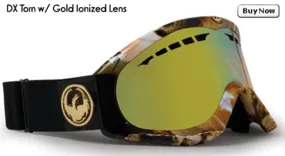 Dragon DX Tron Goggles w/ Gold Ionized Lens