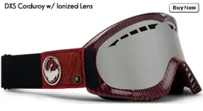 Dragon DXS Corduroy Goggles w/ Ionized Lens