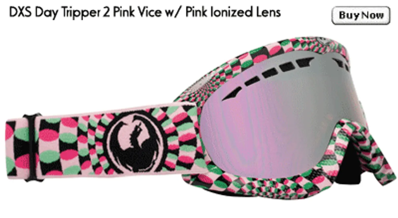 Dragon DXS Day Tripper Pink Vice Goggles w/ Pink Ionized Lens