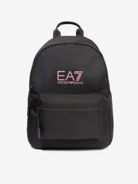 EA7 Emporio Armani Girls Pink Logo Backpack in Black (33cm)