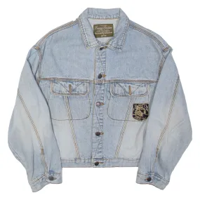 EMERY BROTHERS Cropped Womens Denim Jacket Blue L