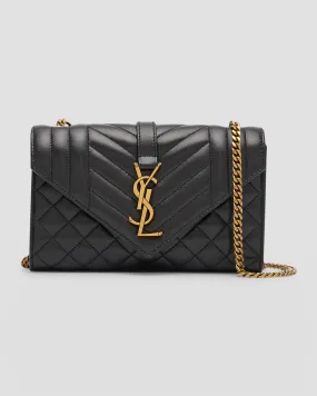 Envelope Triquilt Small YSL Shoulder Bag in Smooth Leather