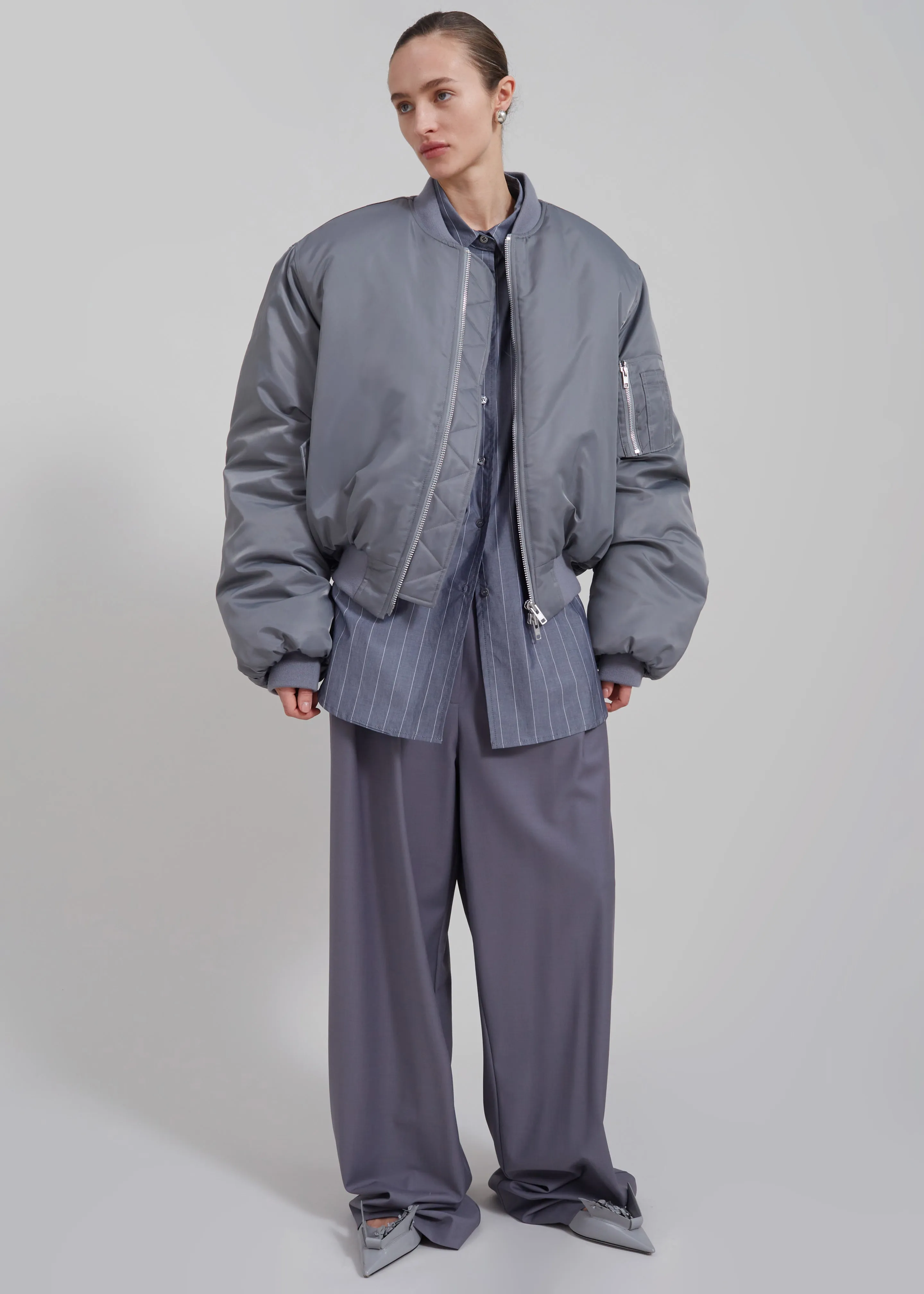 Erina Padded Bomber - Grey