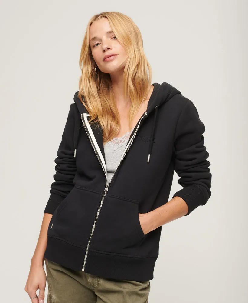 Essential Logo Zip Hoodie | Black