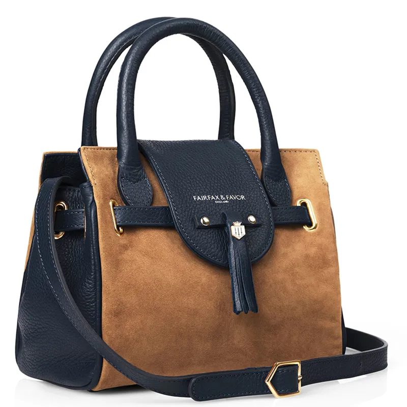 Fairfax and Favor Mini Windsor Handbag - Tan/Navy