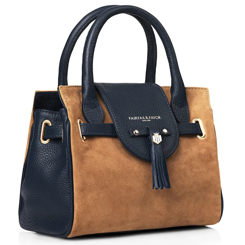 Fairfax and Favor Mini Windsor Handbag - Tan/Navy