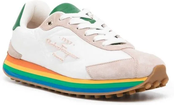 Ferragamo Iggy rainbow-sole sneakers Multicolour