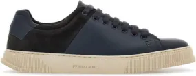 Ferragamo lace-up leather sneakers Grey