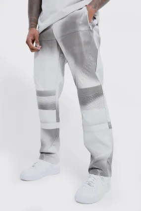 Fixed Waist Straight Leg Tinted Pu Moto Trousers