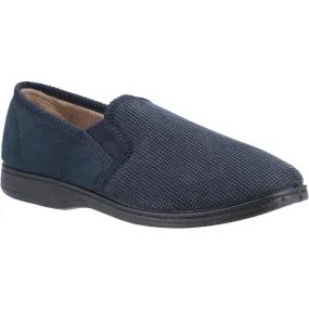 Fleet & Foster Tim Twin Gusset Slipper Navy