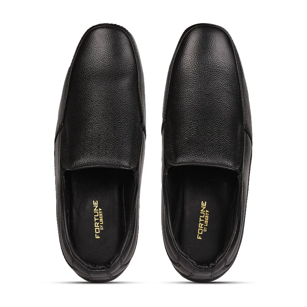 Fortune (Black) Classic Loafer Shoes For Men By Liberty