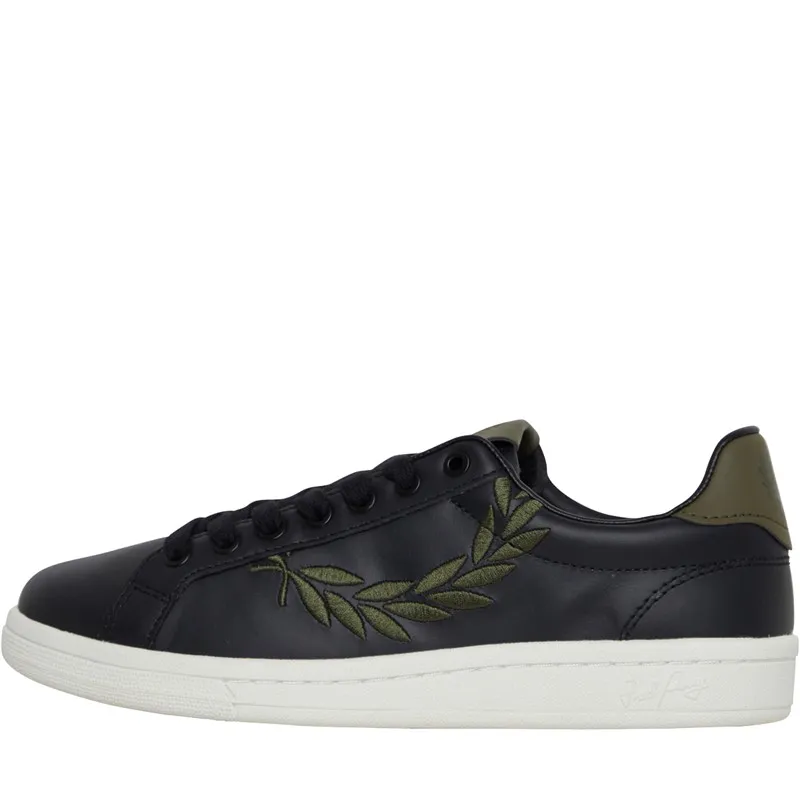 Fred Perry B721 Leather Trainers Black