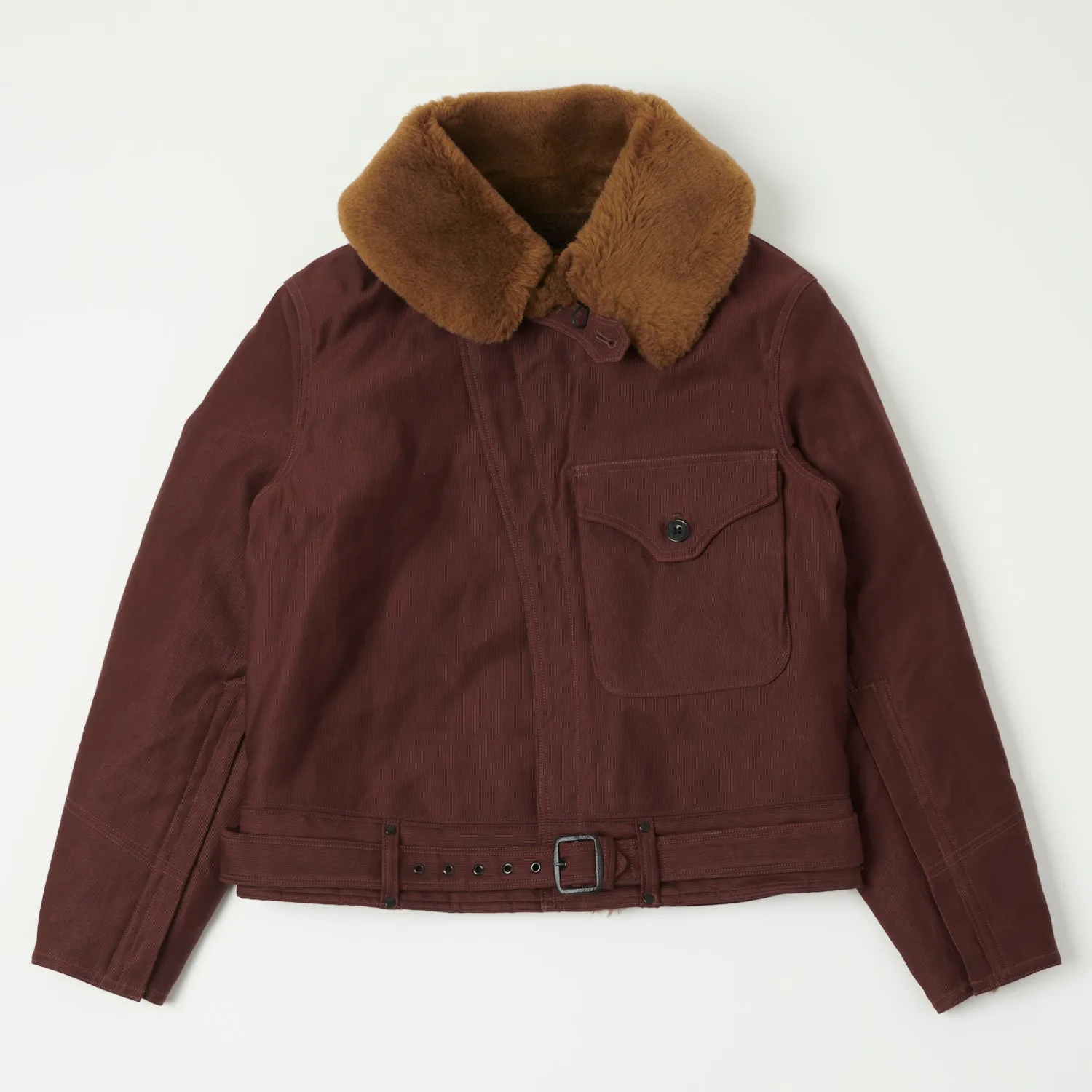 Freewheelers 2331014 'Wind Master' Winter Flying Jacket - Red Brown