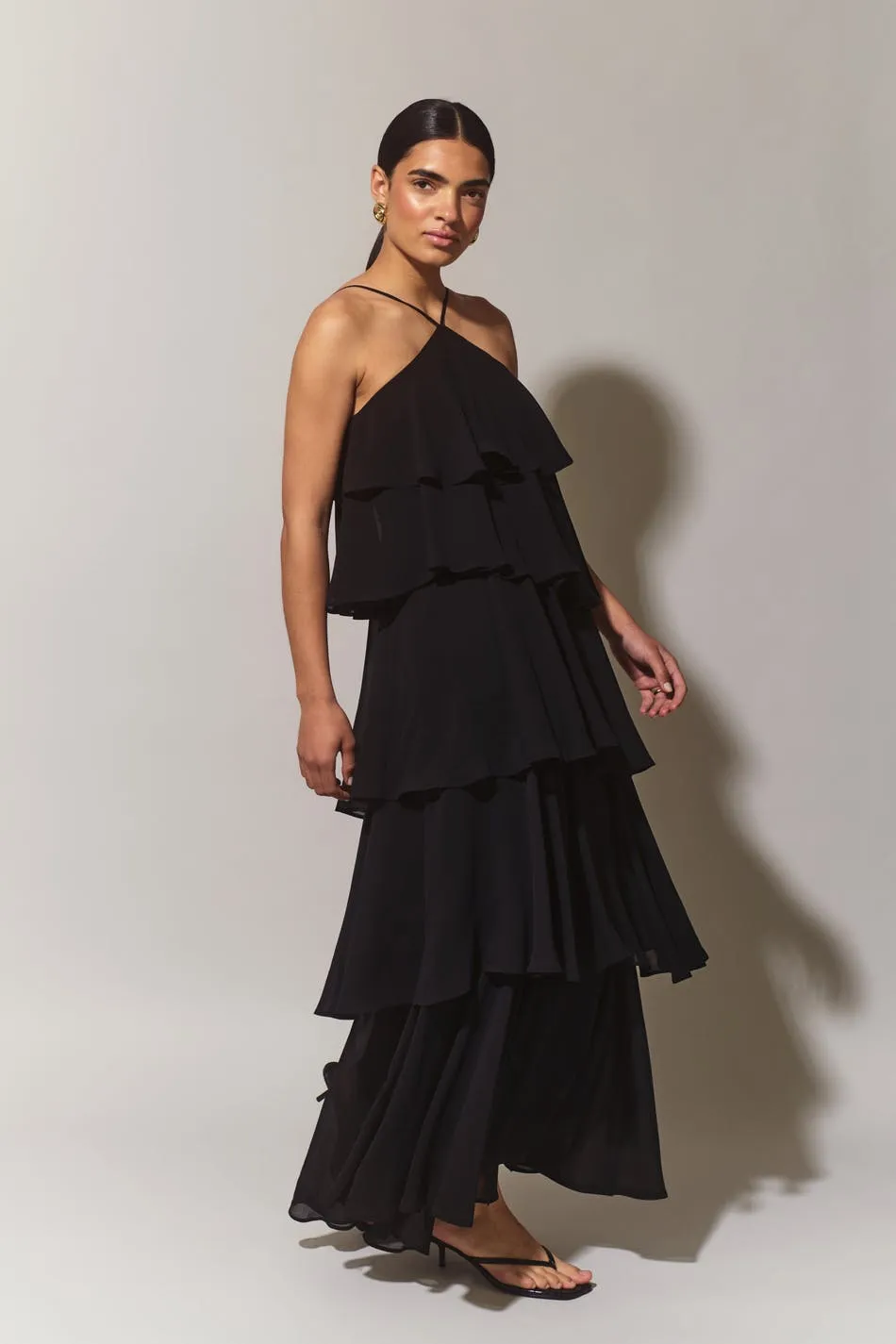 Frill maxi dress