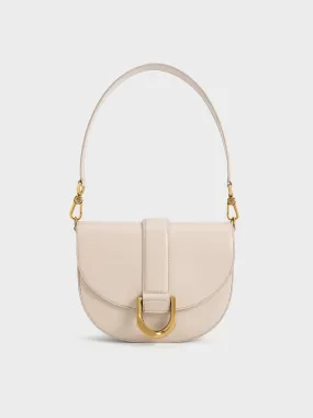 Gabine Leather Saddle Bag - Oat