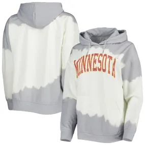 Gameday Couture Minnesota Golden Gophers Women's White/Gray For the Fun Double Dip-Dyed Pullover Hoodie