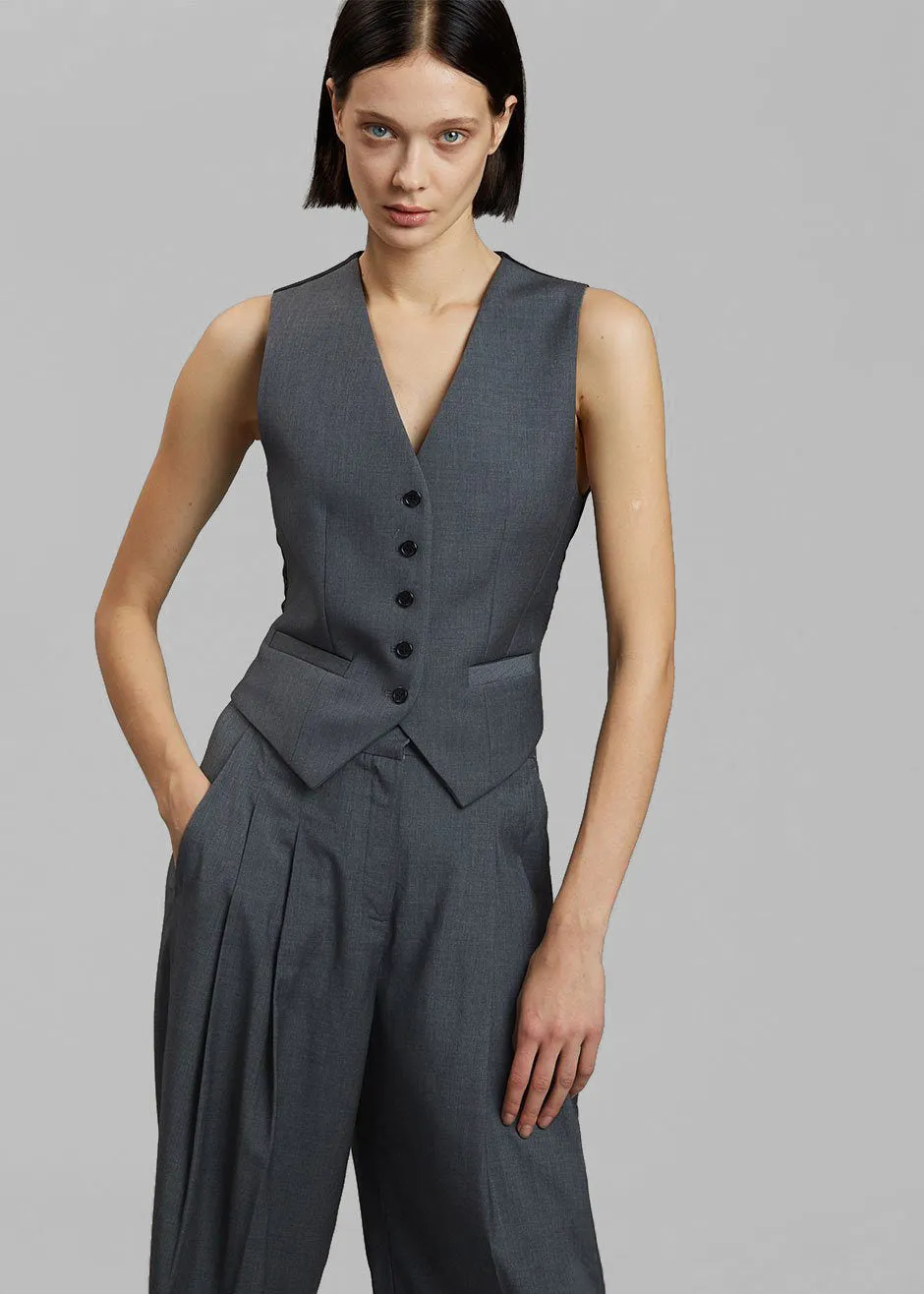 Gelso Waistcoat - Dark Grey Melange