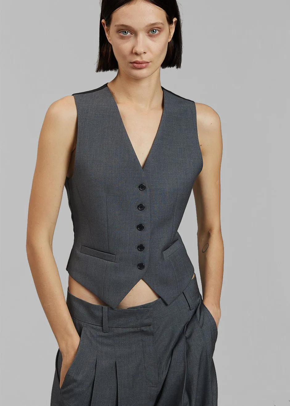 Gelso Waistcoat - Dark Grey Melange