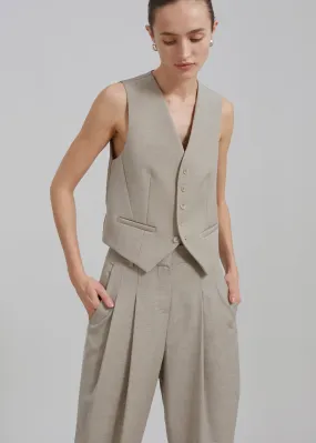 Gelso Waistcoat - Light Taupe Melange