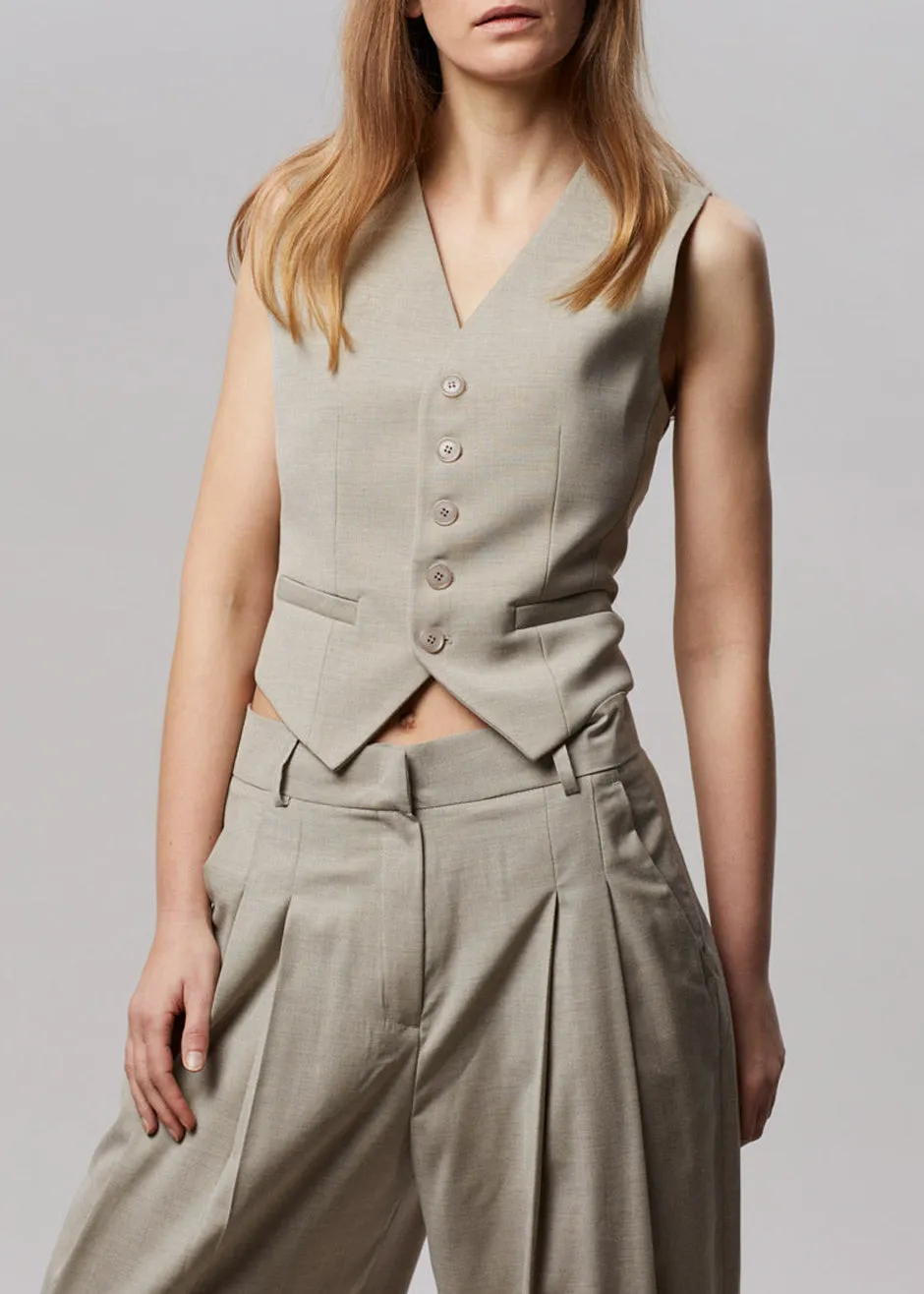 Gelso Waistcoat - Light Taupe Melange