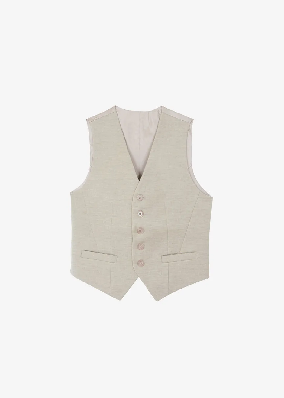 Gelso Waistcoat - Light Taupe Melange