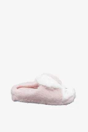 Girls Pink Bunny Detail Slipper